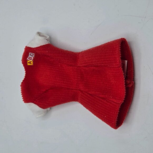 Barbie Genuine Red Corduroy Dress With ABC Patch For Schooltime Fun 1997 Collect - Picture 3 of 6